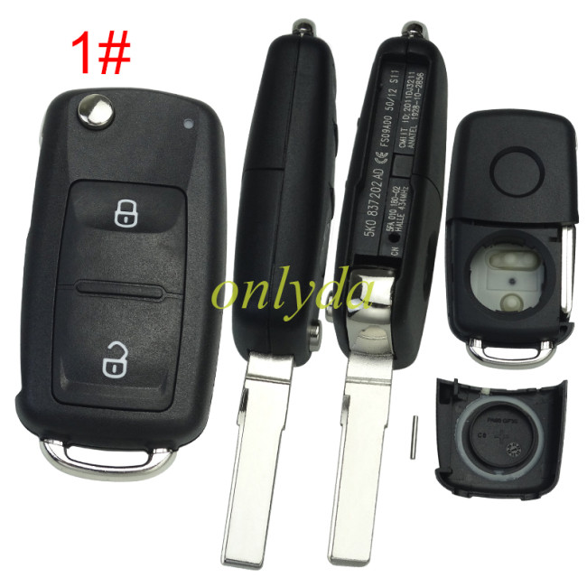 free shipping to EU. 10pcs/lot for Benz remote key shell  VW 2/3 button key  blank new modile after 2011