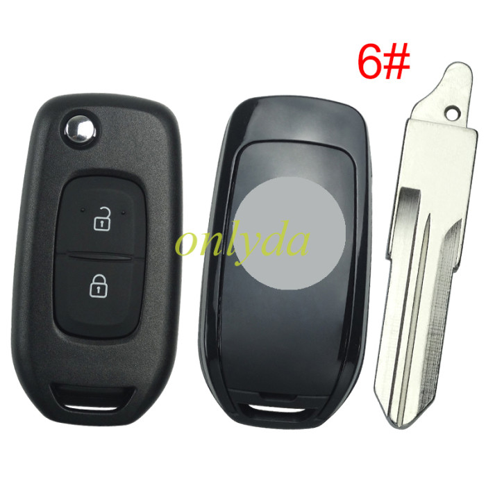 2 button flip remote key blank LO, please choose the blade(with badge)