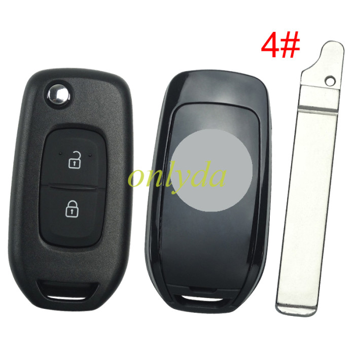 2 button flip remote key blank LO, please choose the blade(with badge)