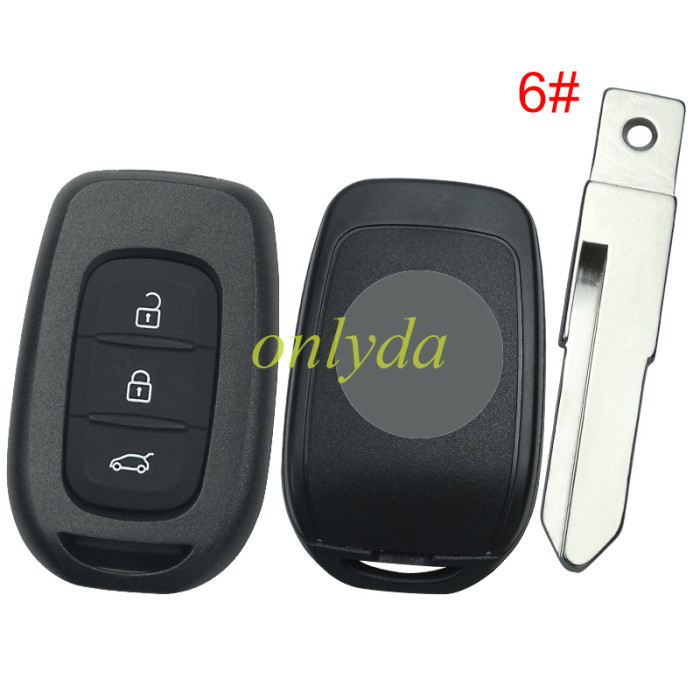 For Renault 3 button remote key blank with badge,please choose the blade