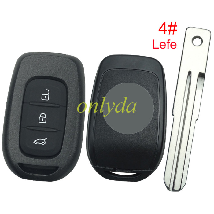 For Renault 3 button remote key blank with badge,please choose the blade