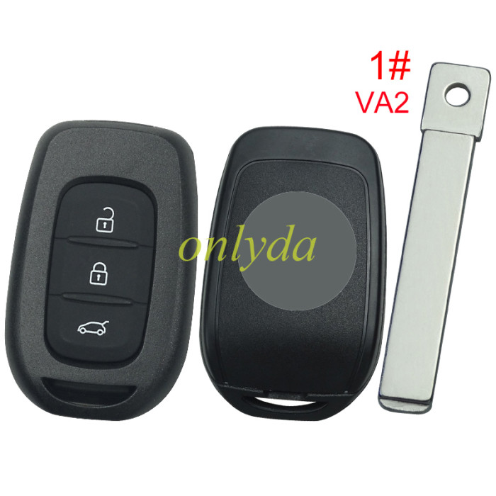 For Renault 3 button remote key blank with badge,please choose the blade