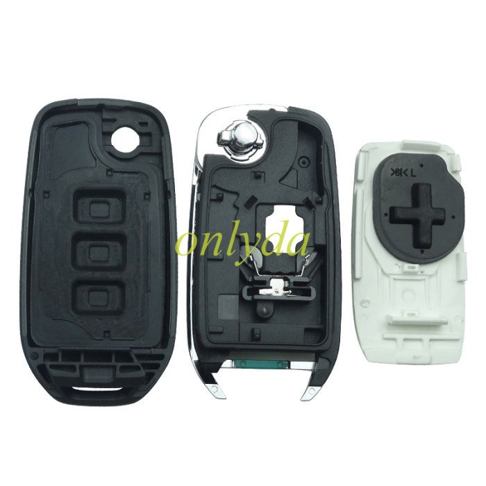 For Renault 3 button flip remote key blank, with badge ,please choose the blade