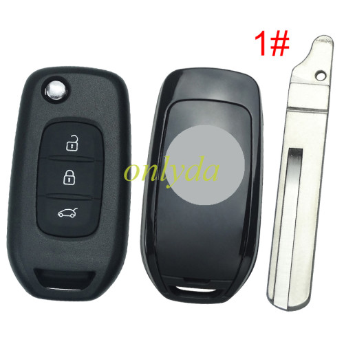 Copy For 3 button flip remote key blank LO, please choose the blade(with badge)