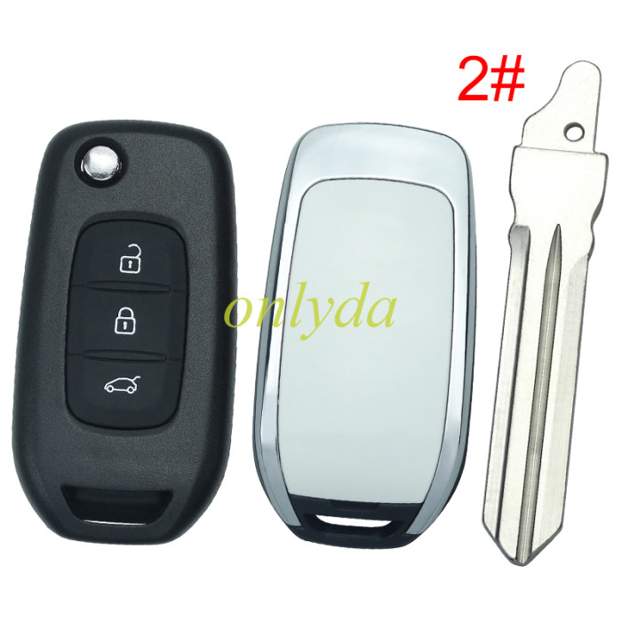 For Renault 3 button flip key shell without badge please choose the blade
