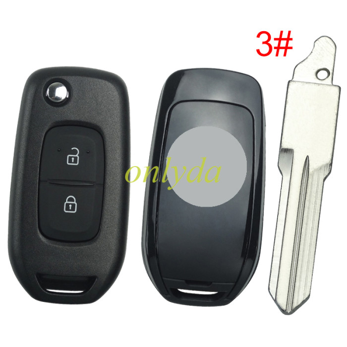 2 button flip remote key blank LO, please choose the blade(with badge)