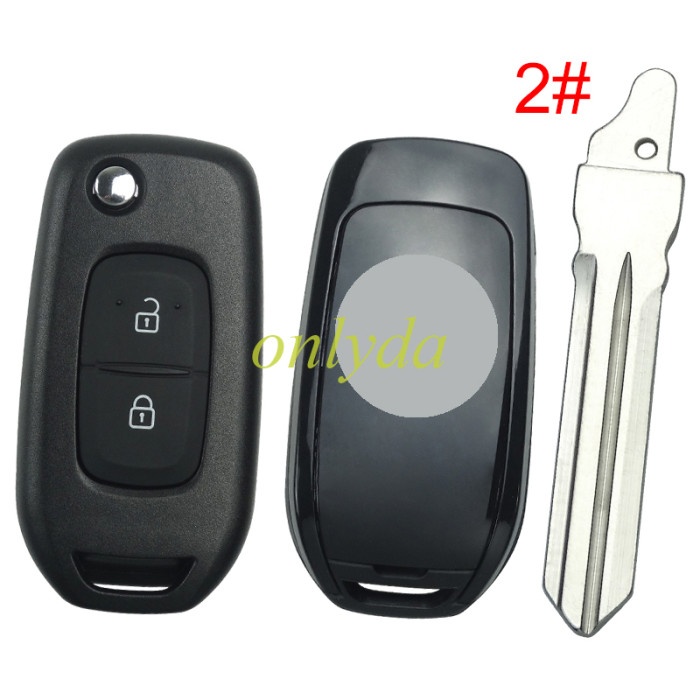2 button flip remote key blank LO, please choose the blade(with badge)