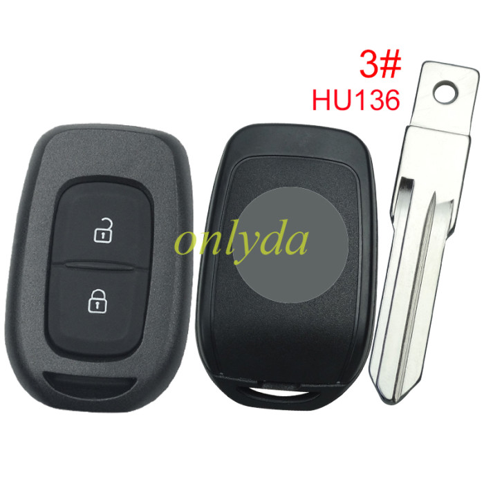 For Renault 2 button remote key blank with badge, please choose the blade
