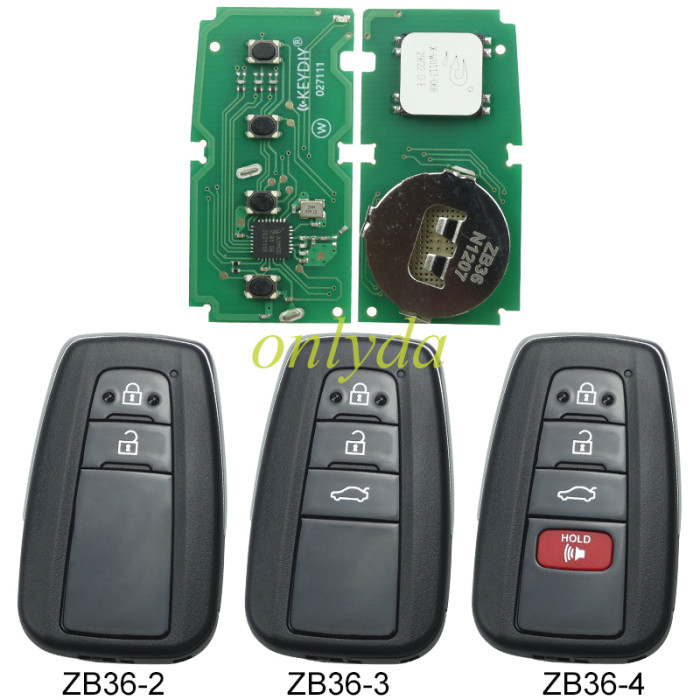 KEYDIY Remote key 2/3/4 button ZB36-2 ZB36-3 ZB36-4 smart key for KDX2 and KD MAX