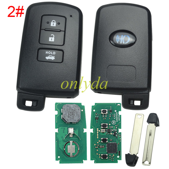 KEYDIY TB06-2+1 TB06-3 TB06-4 KD Smart Key Universal Remote Control With 8A/Toyota H chip ,please choose the key shell