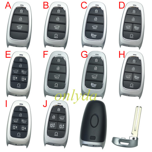 For Hyundai remote key blank with badge , please choose button