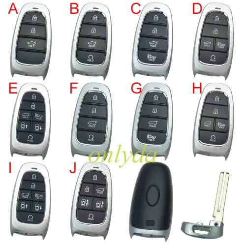 For Hyundai remote key blank with badge , please choose button