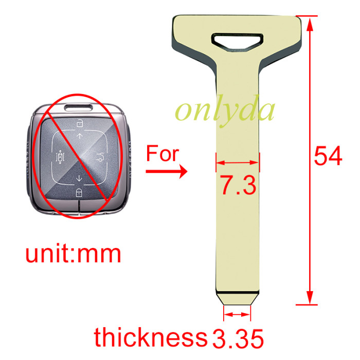 For Zeekr 001 Small Key blade