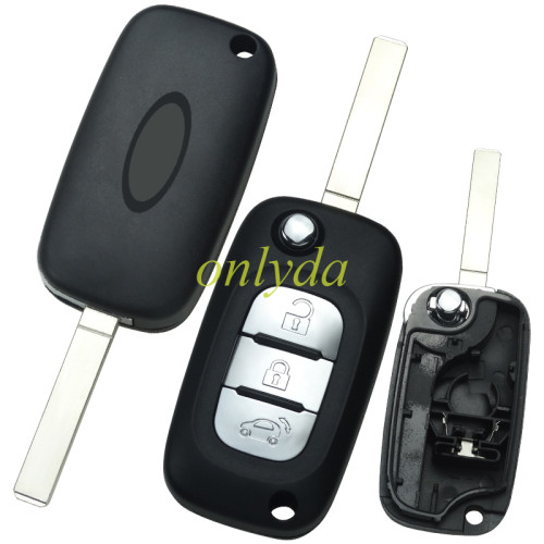 For Benz smart 3 button remote key shell with badge place