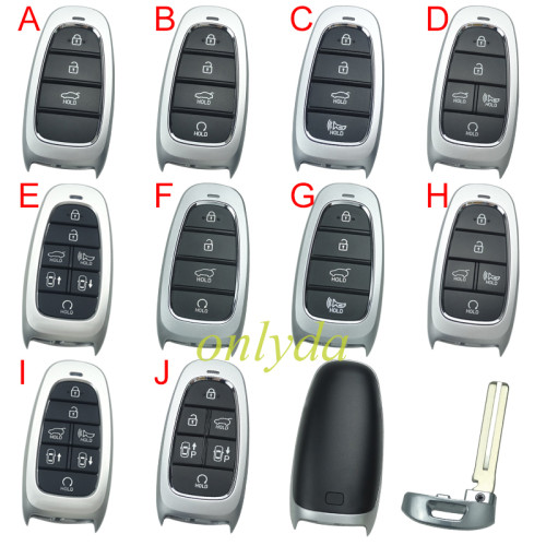 For Hyundai remote key blank without logo , please choose button