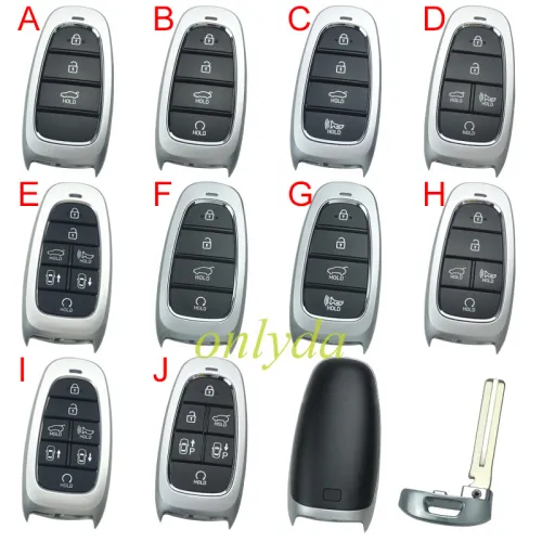 For Hyundai remote key blank without logo , please choose button