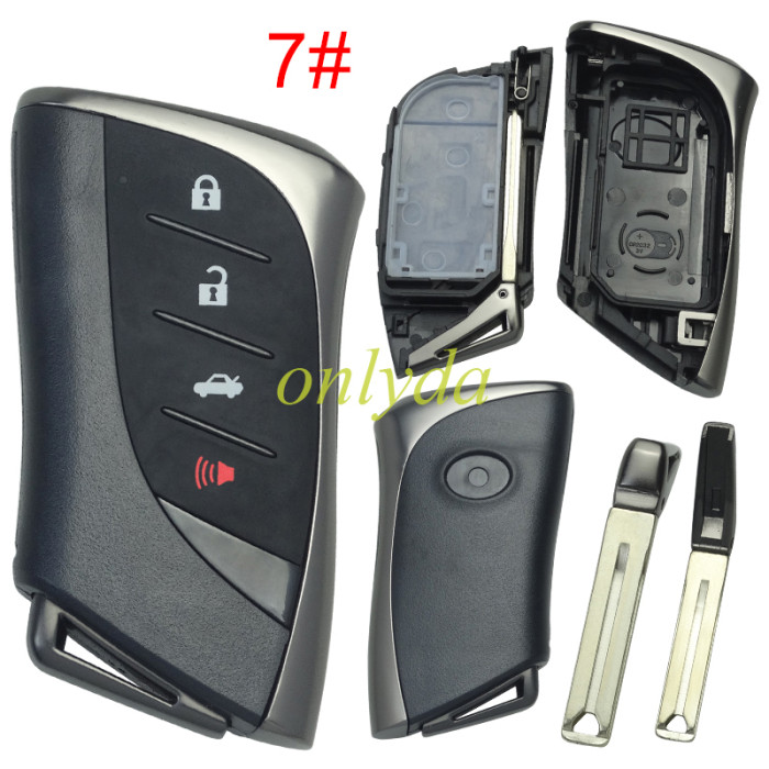 For Lexus  modified remote key blank with blade with badge , pls choose button