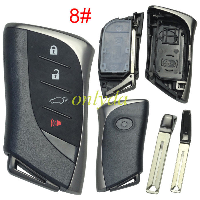 For Lexus  modified remote key blank with blade with badge , pls choose button