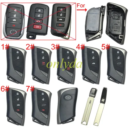 For Toyota  modified remote key blank with blade with badge , pls choose button