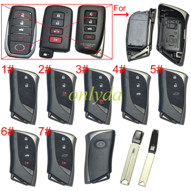 For Lexus  modified remote key blank with blade with badge , pls choose button