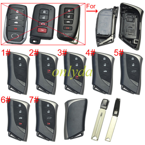 For Lexus  modified remote key blank with blade without badge , pls choose button