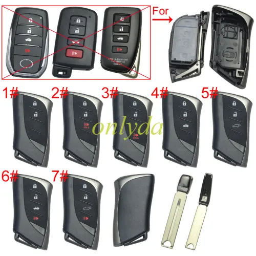 For Toyota  modified remote key blank with blade without badge , pls choose button