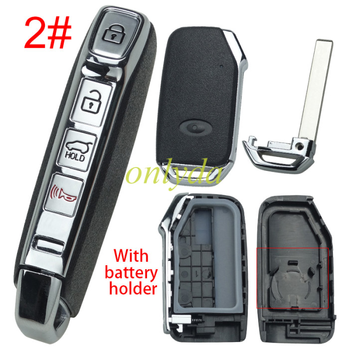 3/4 button remote key blank battery holder buttons on the side