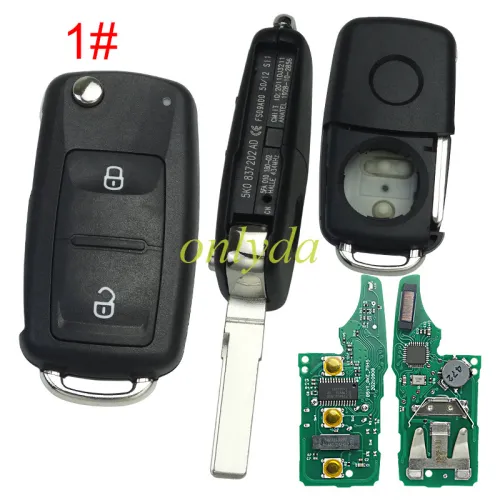 For VW MQB remote keyless megamos AES 3 button  , with 433.92mhz for VW 4.5   5K0837202BH/5K0837202DH