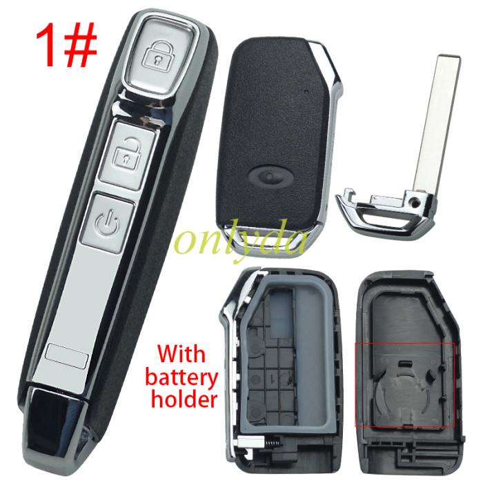 3/4 button remote key blank battery holder buttons on the side