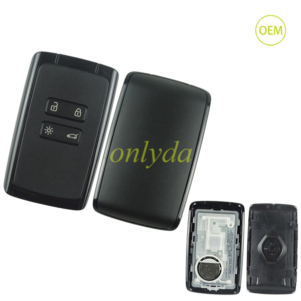 original Keyless Renault  CAPTUR 2018-2023  CLIO 2018-2023 ESPACE 2018-2023 MEGANE 2018-2023 ZOE 2018-2023  Smart Card Key 4 Buttons 433MHz  HITAG AES NCF29A1M ID4A   White Color/Black color   FCC ID: KR5IK4CH-01 OEM Part Number: 285977147R