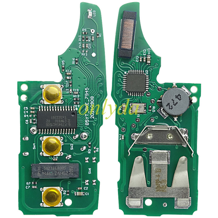 For VW MQB remote keyless megamos AES 3 button  , with 433.92mhz for VW 4.5 Caddy Transporter proximity  2017-2019