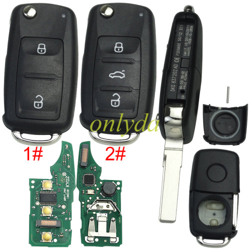 KYDZ Brand For  VW MQB remote,MQB keyless megamos AES 3 button with 433.92mhz /315mhz