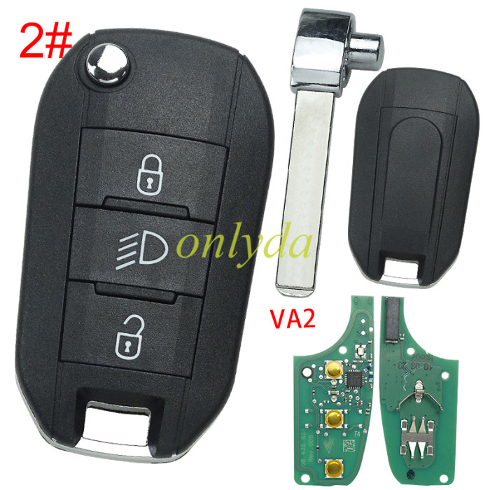 original Peugeot Citroen Ople Vauxhall Fiat JEEP 3 button remote key NCF296XMT Hitag AES 433mhz # F4 after 2023