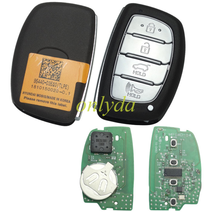 Original for  Hyundai Tucson Keyless 4 button remote key with 433.92MHZ with 47chip   or 95440-D3510