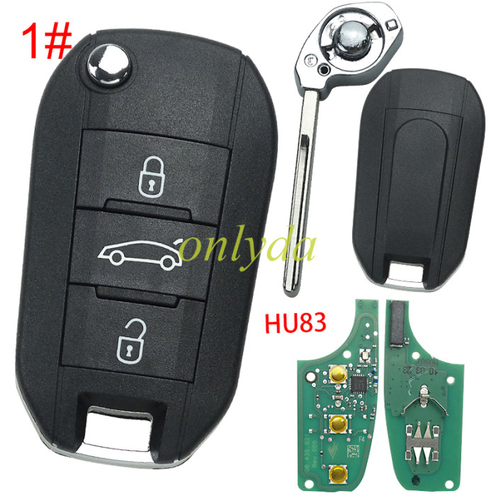 original Peugeot Citroen Ople Vauxhall Fiat JEEP 3 button remote key NCF296XMT Hitag AES 433mhz # F4 after 2023