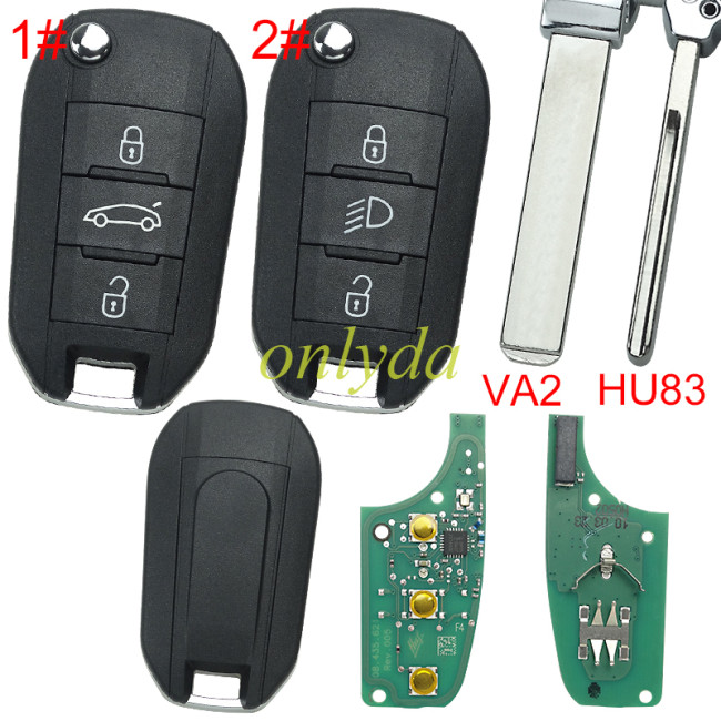 original Peugeot Citroen Ople Vauxhall Fiat JEEP 3 button remote key NCF296XMT Hitag AES 433mhz # F4 after 2023