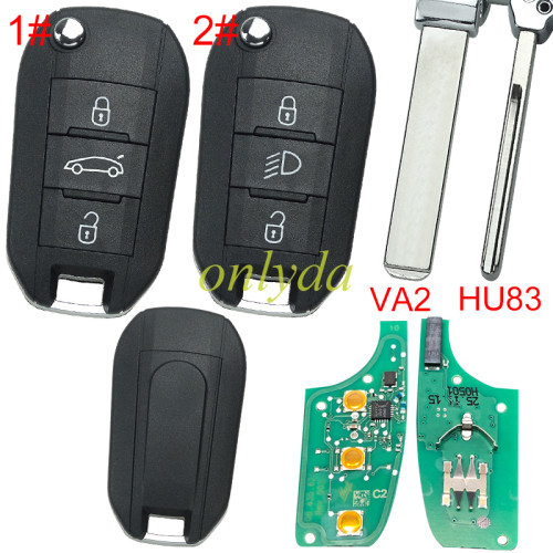 Citroen opel Vauxhall Fiat JEEP 3 button remote key NCF296XMT Hitag AES 433mhz #C2 before 2023