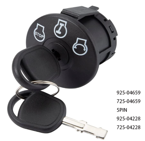 5PIN Riding Lawn Mowers Ignition Switch with Two Keys  Tecreddy Ignition Switch 3 Position with Key for Cub Cadet, Troy-Bilt, MTD, Craftsman, Husqvarna, Delta, JD Riding Lawn Mower 9