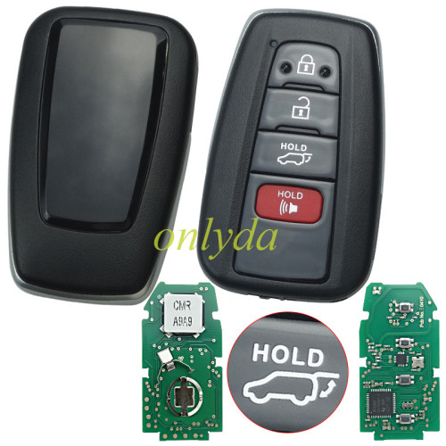 For Toyota 3+1 button remote key with blade     HYQ14FBC 0351 BOARD PRUIS &314mhz-312mhz with  HOLD button SUV Size: 7x4.2x1.4cm / 2.76''x1.65''x0.55''(L*W*H) H / 8A chip P4:A9A9