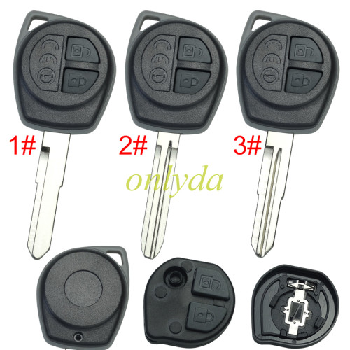 For Suzuki 2 button remote key blank with blade with badge , pls choose blade model