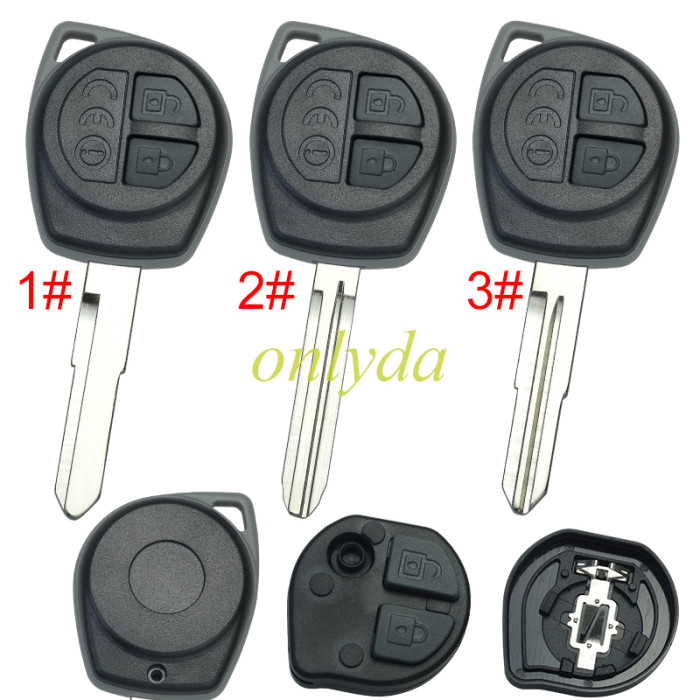 For Suzuki 2 button remote key blank with blade with badge , pls choose blade model