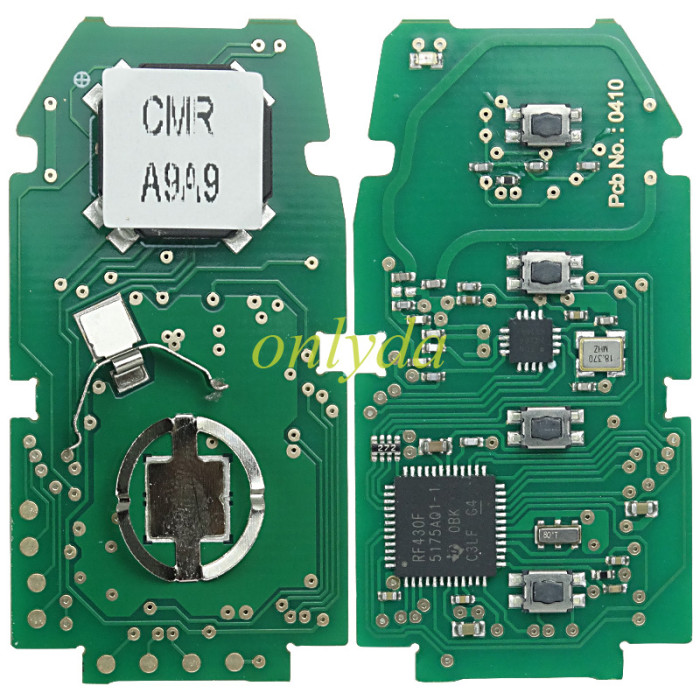 For Toyota 3+1 button remote key with blade     HYQ14FBC 0351 BOARD PRUIS &314mhz-312mhz with  HOLD button SUV Size: 7x4.2x1.4cm / 2.76''x1.65''x0.55''(L*W*H) H / 8A chip P4:A9A9