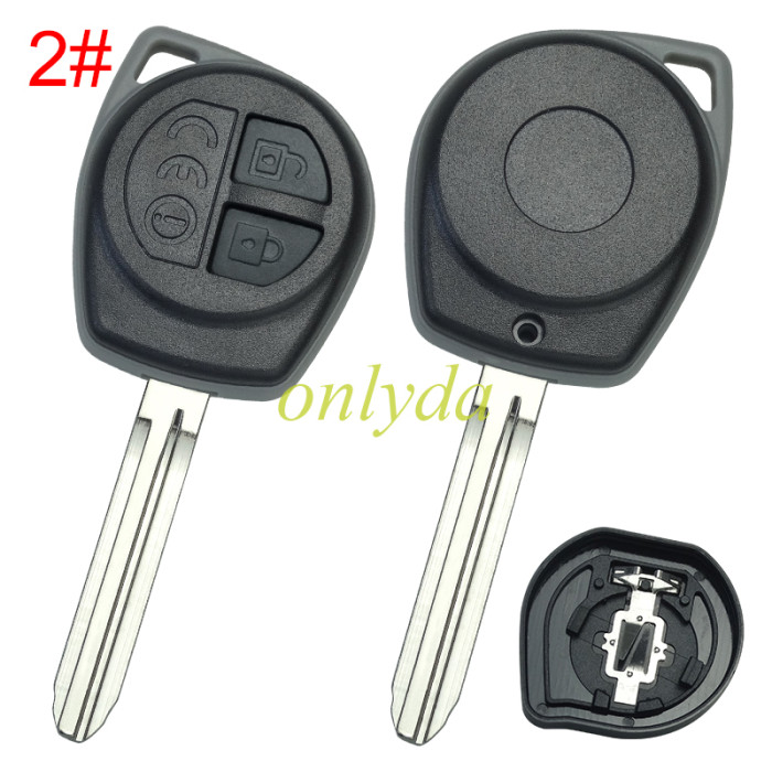 For Suzuki 2 button remote key blank with blade with badge , pls choose blade model