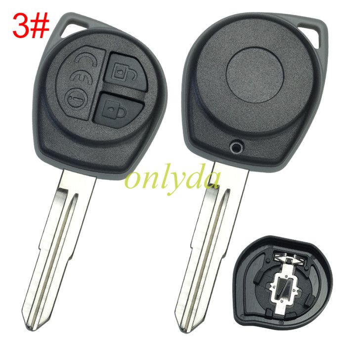 For Suzuki 2 button remote key blank with blade with badge , pls choose blade model