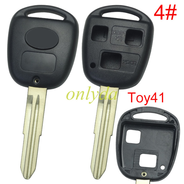 For Toyota 3 Button Remote key blank with badge , 1#Toy43, 2#Toy48.3#Toy40,4#Toy41, 5#Toy47,  pls choose blade model