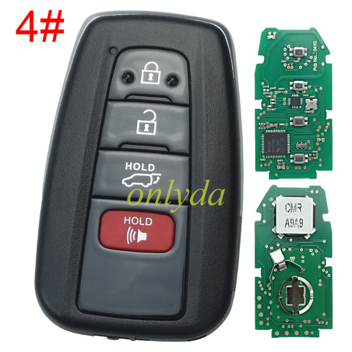 for Toyota 2+1/3+1 button remote key with blade    314.3 MHz Smart Key Fob Keyless Entry Remote Fit for Toyota Prius 2021-2023 ASK System HYQ14FLA 231451-0351 &314mhz-312mhz HYQ14FBE, 89904-47790  Size: 7x4.2x1.4cm / 2.76''x1.65''x0.55''(L*W*H) H / 8A chip  P4:A9A9