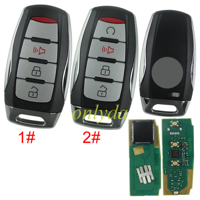 Original GWM  Great Wall POE 3 button / 4 button remote key with  ASK with 434MHZ, with Type 47 Plus transponder chip