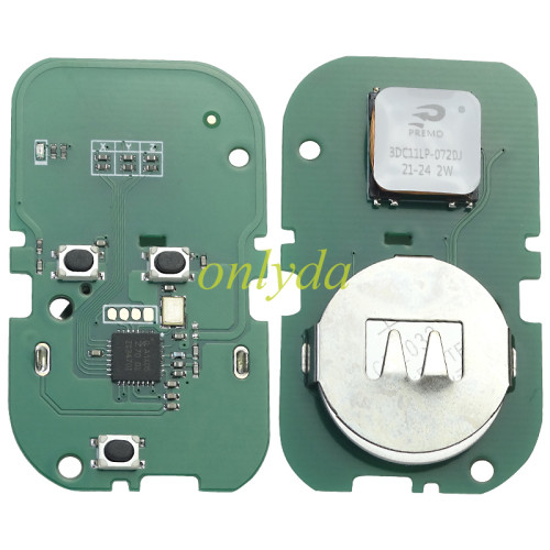 For Chery smart 3 button remote key with original cover and aftermarket PCB with 7953chip with 434mhz