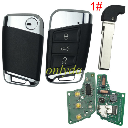 For VW MQB/B8 3 button keyless remote key with AES48 chip-434mhz  ASK model