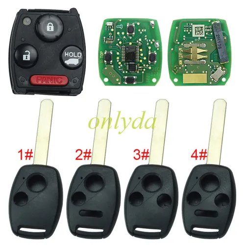 For Honda Accord Original 3+1 Button remote key with 433mhz (90% new) with SIEMENS VDO 46chip 7941A  72147-SZA-P4 A2C53434570